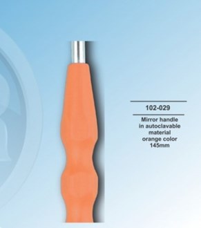 Densol Mirror handle in autoclavable material Orange color 145mm