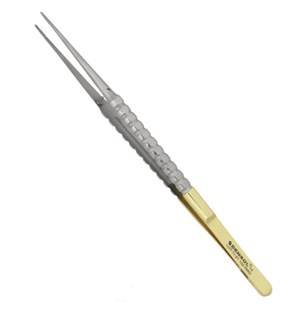 Densol Round-pointed surgical tweezers with fine diamond point tungsten carbide18cm Straight