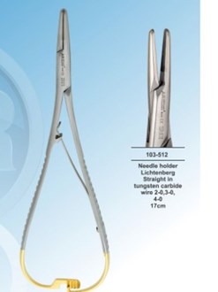 Densol Needle holder Lichtenberg Straight in tungsten carbide 17cm