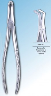 Densol Extracting Forcep for fragments of lower roots 19cm