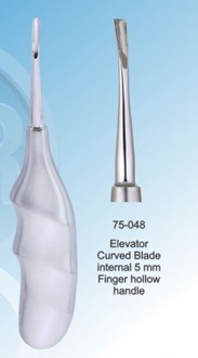 Densol Elevator Curved Blade internal 5 mm Finger hollow handle